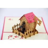 Handmade 3d Pop Up Card Dog House Pet Animal Love Country Birthday Wedding Anniversary,valentines Day,christmas,father's Day,mother's Day